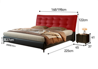 Lit de rangement moderne en cuir italien - Cadre de lit Queen de luxe couleur anthracite avec renforts en acier et bois - Vente directe usine