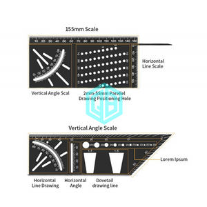 Règle d'angle en bois 3D en alliage d'aluminium de qualité supérieure QINBU et gabarit d'angle pour les projets de <span class=keywords><strong>menuisier</strong></span> à 45/90 degrés - Product Image 5