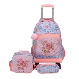 OEM Universal Wheel School Trolley <strong>Bag</strong> for Girls Wholesale Factory Direct Travel <strong>Roller</strong> <strong>Bag</strong> with Zipper Closure Student Backpack - Product Image 1