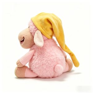 Bonnet de sommeil personnalisé en peluche agneau, jouet doux et câlin en forme de mouton, aide au sommeil, animal en peluche pour tout-petits, cadeau pour bébé - Product Image 2