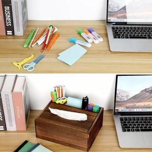 Porte-<span class=keywords><strong>papier</strong></span> <span class=keywords><strong>en</strong></span> bois de noyer personnalisé, boîte à mouchoirs, organisateur de bureau écologique de style campagnard, séparateur de rangement pour la maison - Product Image 6