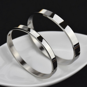 4/68mm Glossy Titanium Steel <b>Couples</b> Openings <b>Bracelet</b> Rose Gold Stainless Steel Simple <b>Bracelet</b> for Men and Women Diy Ornament - Product Image 5