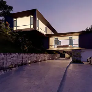 Moderno Simple Casa Ventana Diseño R & D doble acristalamiento ventanas abatibles de aluminio