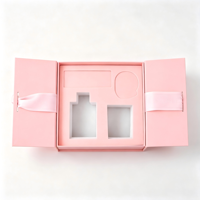 Emballage cadeau avec ruban rose, carton épais, doublure intérieure souple, insert personnalisé pour mariages, anniversaires, bijoux, cadeaux, boîte cadeau avec ruban