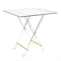 Table à dîner pliable en acrylique de luxe, petite table à café transparente, facile à assembler, meubles pour le salon