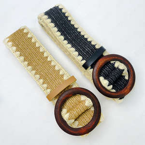 <span class=keywords><strong>Ceinture</strong></span> en paille tressée avec boucle en bois de 2 pouces de large, <span class=keywords><strong>ceinture</strong></span> élastique en rotin, <span class=keywords><strong>ceinture</strong></span> fine en <span class=keywords><strong>raphia</strong></span> pour femmes, <span class=keywords><strong>ceinture</strong></span> de robe - Product Image 4
