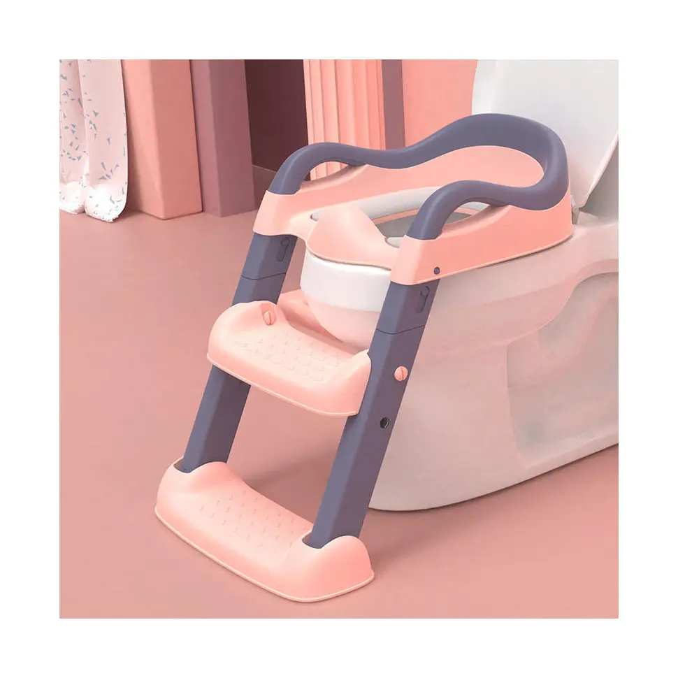 더블 페달 안정적인 낙하 방지 아기 변기 시트 사다리 업그레이드 여행 접이식 아기 변기 훈련 의자 시트