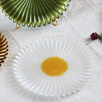 Assiette de présentation en verre doré effet soleil, décorative à pétales radiaux, pour centre de table de mariage, fête, banquet, décoration intérieure