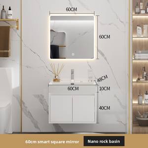 Conjunto de Muebles de Baño Modernos y Minimalistas con Lavabo de Piedra Integrado, <span class=keywords><strong>Espejo</strong></span> con Iluminación <span class=keywords><strong>Antivaho</strong></span> - Product Image 6