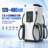 Station de recharge rapide tout-en-un pour véhicules électriques DC 120kW-480kW, 3 ou 4 pistolets, multi-standards CCS2 NACS, Europe