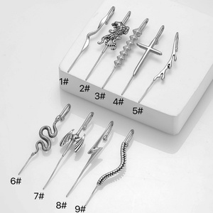 ต่างหูแฟชั่นทำจากสเตนเลสลายงูเสือต่างหูแฟชั่นต่างหูแบบเข็ม - Product Image 1