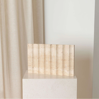 Stonekocc Naturel Travertin Vague Plat Plateau Conception Ornement Échantillon Salle Maison Bureau Bijoux Fruits Snack Plateau De Rangement Décoration