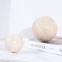 Beige travertin décor à la maison art design globe échantillon chambre hôtel villa maison meubles décor boule ronde marbre pierre boule