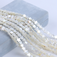 Vente en gros de perles de coquillages en nacre d'eau salée de couleur blanche naturelle de 10 mm en forme d'étoile, perles de coquillages pour bijoux