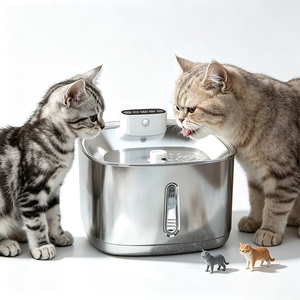New Arrival Stainless Steel Pet Water Fountain Energy Saving Design <b>Removable</b> Filter Dispenser - Product Image 1