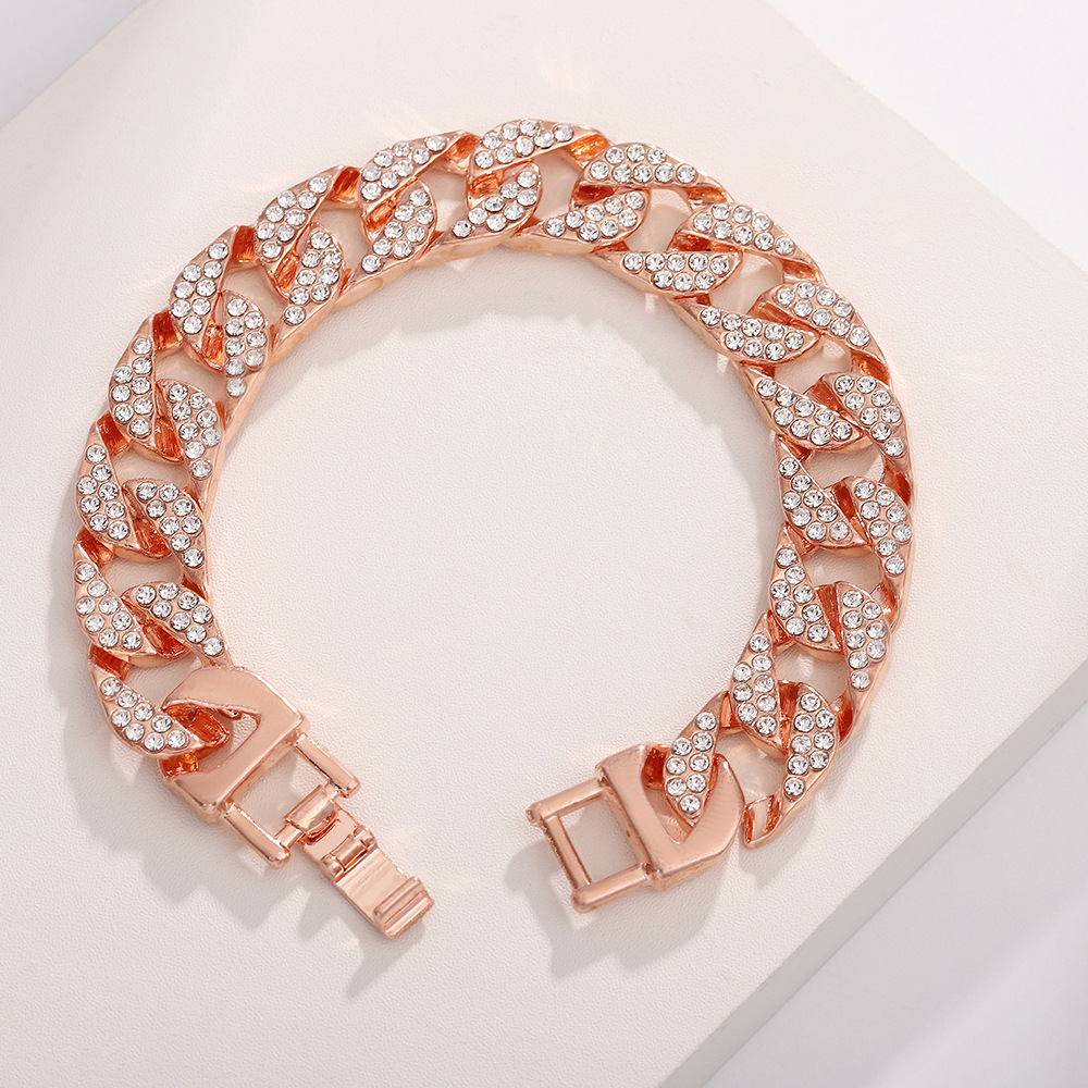 สร้อยคอคิวบันสีโรสโกลด์