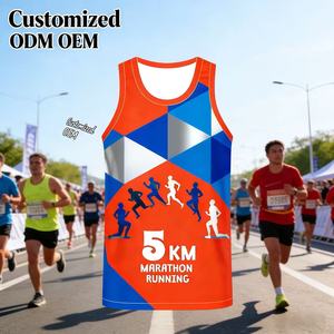 Camiseta Deportiva sin Mangas para Maratón, Sublimada, de Secado Rápido, con Estampado Completo, para Maratón de Colores - Product Image 1