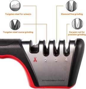 Hot Sell Detachable 3-in-1 <b>Scissors</b> Knife <b>Sharpener</b> Kitchen Ceramic Tungsten Steel Stainless Steel 4 and 3 Stage Knife <b>Sharpener</b> - Product Image 2