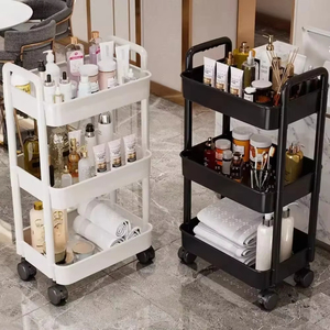 Estante de almacenamiento móvil, carrito de <span class=keywords><strong>dormitorio</strong></span> de pie, estantes portátiles para huecos de baño, estantes Organizadores de aperitivos multicapa para sala de estar - Product Image 2