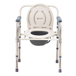 Chaise de toilette pliante avec seau amovible pour adultes handicapés, siège de toilette multifonctionnel, grande conception ergonomique - Product Image 2