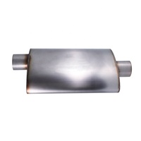 Tuyau d'échappement universel 2.5 pouces 66mm en acier inoxydable Tuyau d'échappement argenté avec logo imprimé en acier