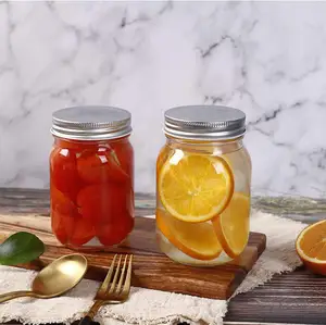 Factory Good Quality Food Grade Mason Honey Jar 8oz 16oz 24oz Glass Storage Jar With Lids