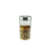 Bocaux en verre hermétiques transparents en gros avec couvercles métalliques à vis, multi-capacités, pour cuisine, camping, stockage alimentaire, écologiques, emballés en carton