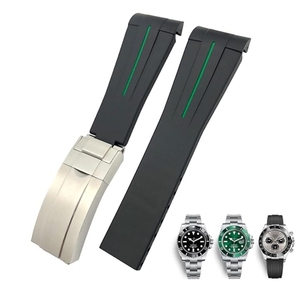 Cinturino per Orologio in Gomma Siliconica Impermeabile e Antipolvere da 20 mm per Rolex Submariner GMT Daytona con Estremità Piatta Rlx Jubilee Gmt - Product Image 2