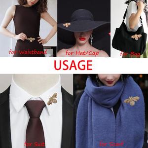 Perhiasan Fashion Kristal Rhinestone 60mm/2.36inci Bros Lebah Pin Bros Lebah Madu untuk Wanita - Product Image 4