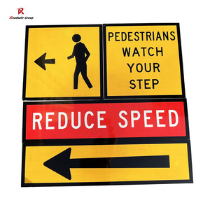 Avertissement de construction australien panneau de signalisation en PVC contrôleur de route 600mm Corflute Fluoro Orange fin détour pas d'entrée - Product Image 2