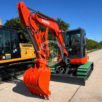 Mini-excavatrice d'occasion Kubota U55-5, 5,5 tonnes, hydraulique, sur chenilles, d'origine japonaise, certifiée CE EPA, faible nombre d'heures, à vendre