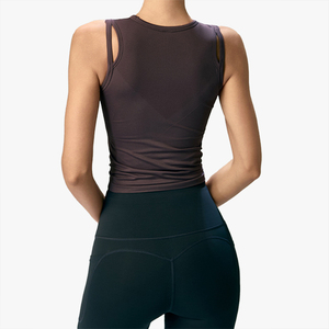 Yoga Wear Women's Seamless Elastic Fixed Cup Sports <b>Bra</b> Shockproof Push-Up Yoga <b>Vest</b> Running Fitness <b>Vest</b> - Product Image 4