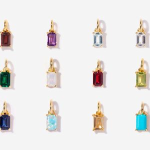 <span class=keywords><strong>Birthstone</strong></span> Dây chuyền 18K vàng mạ thép không gỉ Mặt dây chuyền vòng cổ không gây dị ứng không xỉn không thấm nước đồ trang sức - Product Image 1