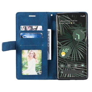 Precio de fábrica para <span class=keywords><strong>Google</strong></span> <span class=keywords><strong>Pixel</strong></span> <span class=keywords><strong>6</strong></span> Pro Skin Feel Splicing Funda de cuero para teléfono - Product Image 6