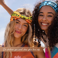 Bandeau à imprimé géométrique pour femme, motif tribal abstrait, mosaïque, bandeau plissé large, turban enveloppant, accessoires quotidiens vibrants style bohème