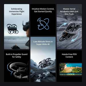 ชุดโดรนพกพา Avata 2 รุ่นดั้งเดิม พร้อมแบตเตอรี่เดี่ยว สำหรับเก็บอุปกรณ์เสริมแบตเตอรี่ และใช้สำหรับการตั้งค่ากล้องและการบิน - Product Image 5