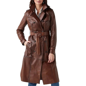Abrigos de Cuero Genuino para Hombre, Estilo Nuevo, Personalizados, Tallas Grandes, Largo Regular, Color Personalizado, Cierre de Botones, Abrigos de Cuero para Mujer - Product Image 1