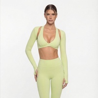 Nouveaux ensembles de vêtements de sport pour femmes, hauts de yoga à manches longues et ajustés, leggings taille haute pour lifter les hanches, pour la course à pied, le yoga, l'exercice et la remise en forme