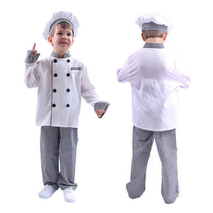 Costume de chef pour enfants, vêtements de <span class=keywords><strong>cuisine</strong></span> et de pâtisserie pour filles, ensemble de costumes de chef pour enfants pour <span class=keywords><strong>Halloween</strong></span>, uniforme de cuisinier, déguisement de fête de carnaval - Product Image 4