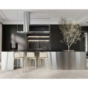 קל עיצובים פולימר מטבח ארון דלתות ומגירה חזיתות עם נסתרת מטבח ארון ידית מודרני מחורץ מטבח ארון - Product Image 5