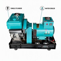 Groupe électrogène diesel à cadre ouvert monocylindre refroidi par eau, accouplement direct, 50Hz, alternateur 100% cuivre pour usage de secours