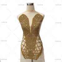 Ceinture de mariée haut de gamme, corsage perlé en cristal, patchs brodés de paillettes et strass, appliqués