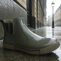 Bottes courtes en caoutchouc haute performance pour hommes, pour la navigation côtière, en cuir véritable, avec embout en acier, bottes de pluie industrielles en coton
