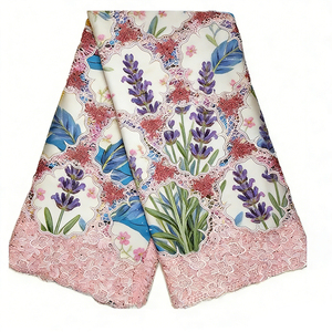 Tissu Imprimé Wax <span class=keywords><strong>Africain</strong></span> de Haute Qualité, Style Exceptionnel, <span class=keywords><strong>Dentelle</strong></span> Appliquée Broderie 3D, 6 Yards, Collection 2026 - Product Image 3