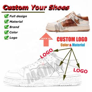 OEM Baskets vierges Chaussures de sport décontractées à la mode Chaussures de <span class=keywords><strong>basket</strong></span>-ball Vol cool <span class=keywords><strong>Noir</strong></span> pour hommes femmes Chaussures de skateboard en cuir véritable - Product Image 2