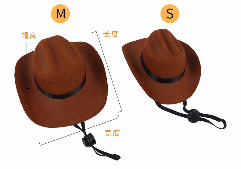 Y-Z Pet Hat Cosplay Dog Bucket Hats Western Cowboy Trucker Hat for