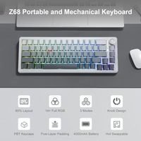 OEM ODM 65 Wireless Mechanical Gaming Keyboard with Knob Creamy Sound Bluetooth24GHzUSB Wired Keyboard Hot Swappable Prelubed L