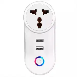 Tuya African Double USB Smart Plug Wifi or Zigbee Remote Control with Smart Life App Smart Socket with Power Metering