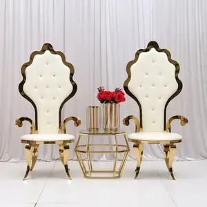 יוקרה עיצוב אופנתי חתונה ריהוט נירוסטה חתונה משתה כס מלך כיסא