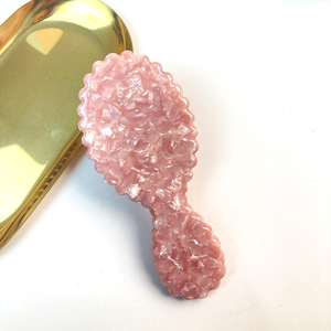 Cepillo para el Cabello de Acetato Fresco para Niñas, Diseño de Encaje YHJ, Dulce y Exquisito, con Logotipo de Marmoleado Encantador, Cepillo para el Cabello Personalizado, Portátil y Delicado - Product Image 5